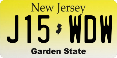 NJ license plate J15WDW