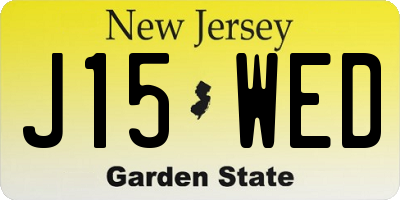 NJ license plate J15WED