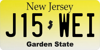 NJ license plate J15WEI