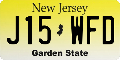 NJ license plate J15WFD