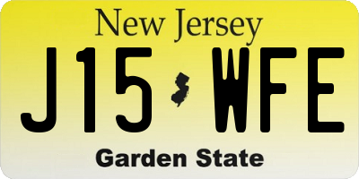 NJ license plate J15WFE