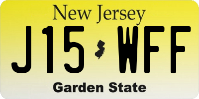 NJ license plate J15WFF