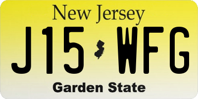 NJ license plate J15WFG