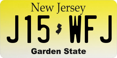 NJ license plate J15WFJ