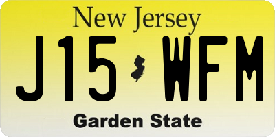 NJ license plate J15WFM