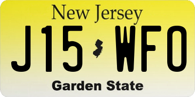 NJ license plate J15WFO