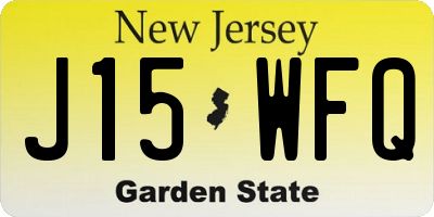 NJ license plate J15WFQ
