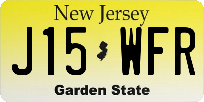NJ license plate J15WFR