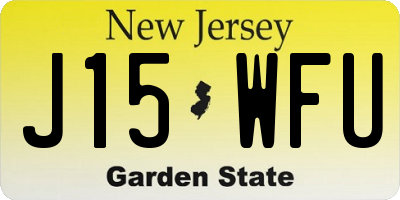 NJ license plate J15WFU