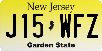 NJ license plate J15WFZ
