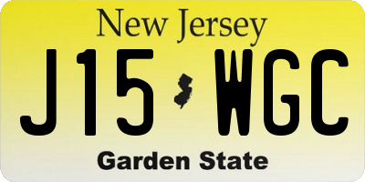 NJ license plate J15WGC