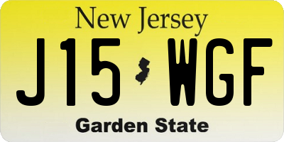 NJ license plate J15WGF