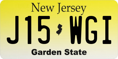 NJ license plate J15WGI