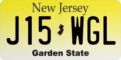 NJ license plate J15WGL