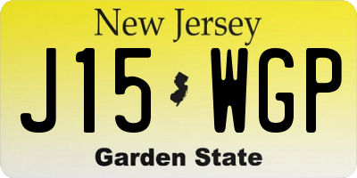 NJ license plate J15WGP