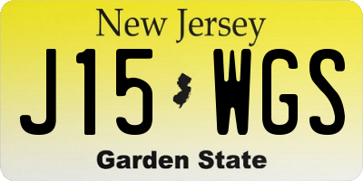 NJ license plate J15WGS