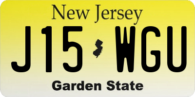 NJ license plate J15WGU