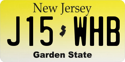 NJ license plate J15WHB