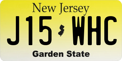 NJ license plate J15WHC