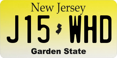 NJ license plate J15WHD