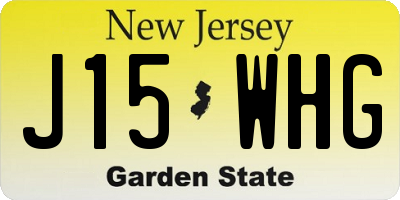 NJ license plate J15WHG
