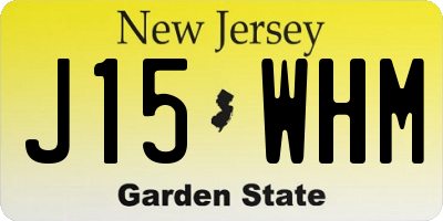 NJ license plate J15WHM