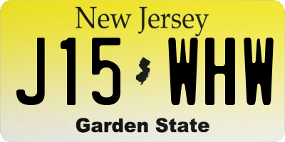 NJ license plate J15WHW