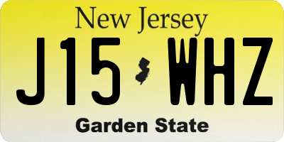 NJ license plate J15WHZ