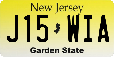 NJ license plate J15WIA