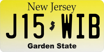 NJ license plate J15WIB