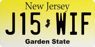 NJ license plate J15WIF