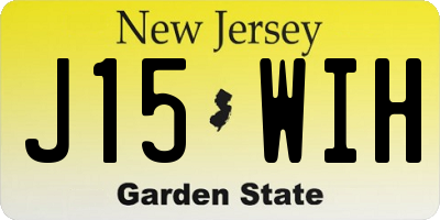 NJ license plate J15WIH
