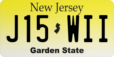 NJ license plate J15WII