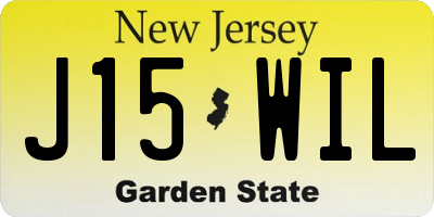 NJ license plate J15WIL