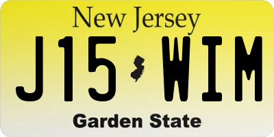 NJ license plate J15WIM