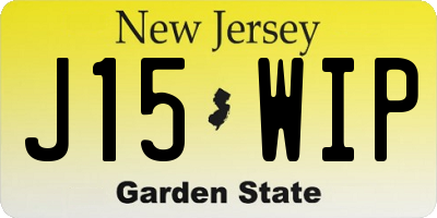 NJ license plate J15WIP
