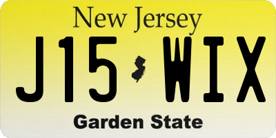 NJ license plate J15WIX