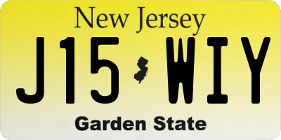 NJ license plate J15WIY