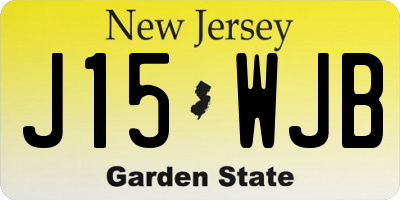 NJ license plate J15WJB