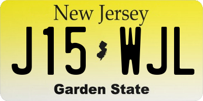 NJ license plate J15WJL