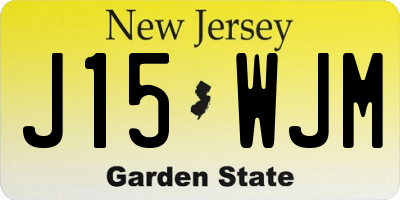NJ license plate J15WJM