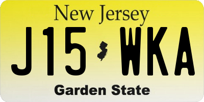 NJ license plate J15WKA