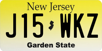 NJ license plate J15WKZ