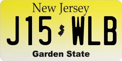 NJ license plate J15WLB