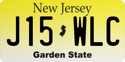 NJ license plate J15WLC