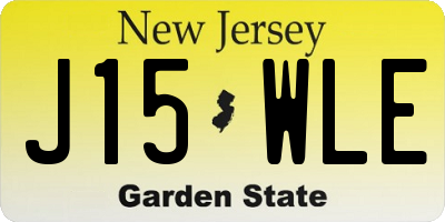 NJ license plate J15WLE
