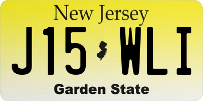 NJ license plate J15WLI