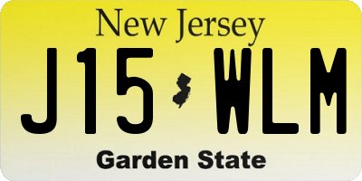 NJ license plate J15WLM
