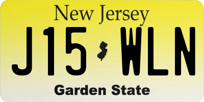 NJ license plate J15WLN