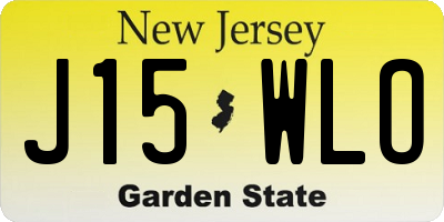 NJ license plate J15WLO